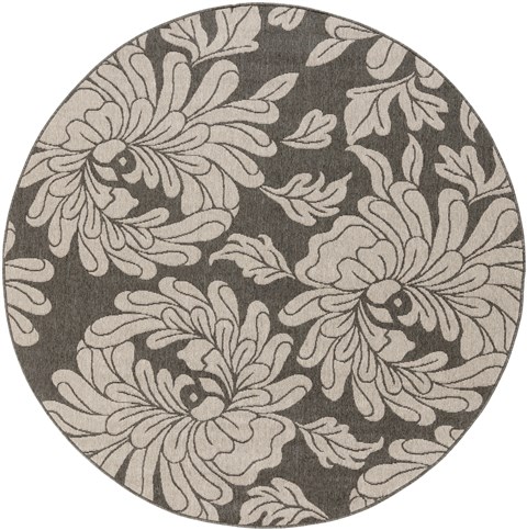 Surya Alfresco Black Round 53 X 53 Area Rug ALF9621-53RD 800-32547 Image 0