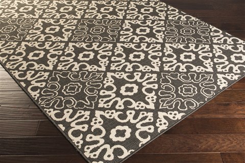 Surya Alfresco Black 53 X 76 Area Rug ALF9637-5376 800-32754 Image 1