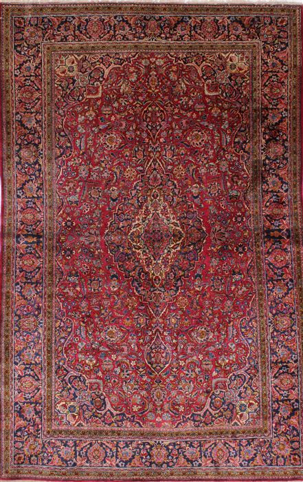 Kashan Red Hand Knotted 44 X 70 Area Rug 254-32770 Image 0