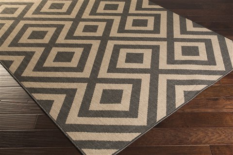 Surya Alfresco Black 53 X 76 Area Rug ALF9641-5376 800-32807 Image 1