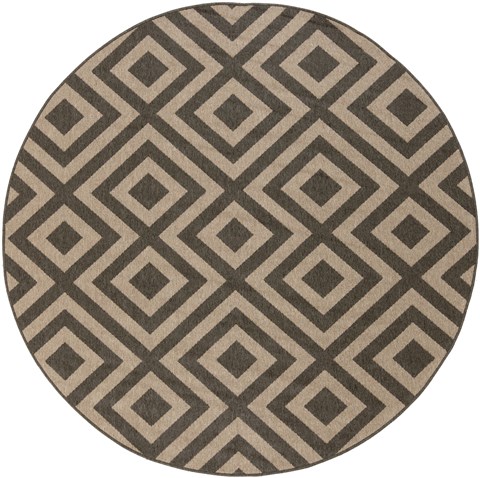 Surya Alfresco Black Round 89 X 89 Area Rug ALF9641-89RD 800-32814 Image 0