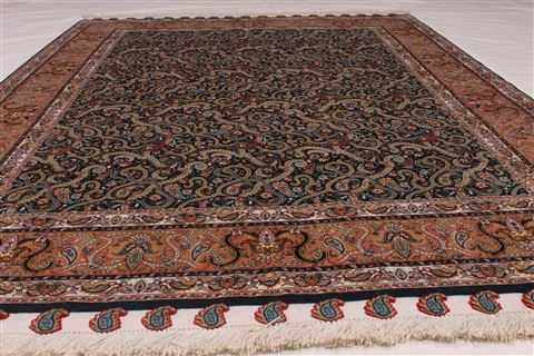 Tabriz Blue Hand Knotted 50 X 70 Area Rug 254-33178 Image 2
