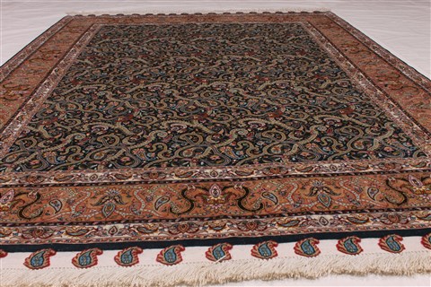 Tabriz Blue Hand Knotted 50 X 70 Area Rug 254-33178 Image 1