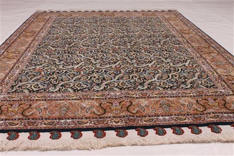Tabriz Blue Hand Knotted 50 X 70 Area Rug 254-33178 Image 3