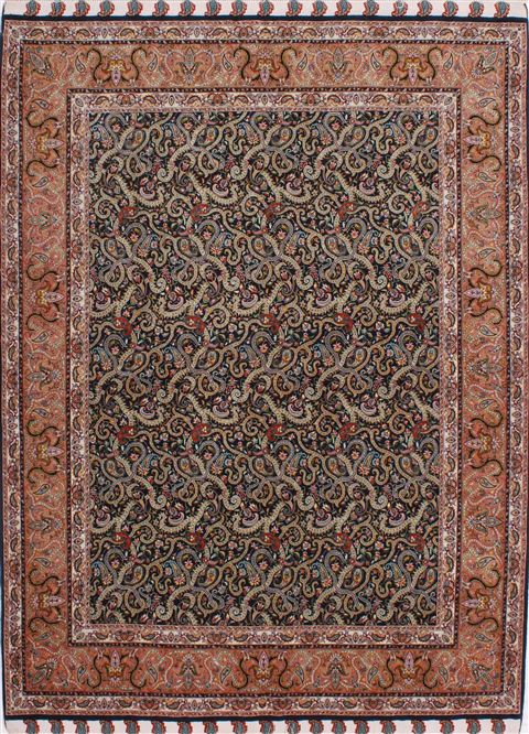 Tabriz Blue Hand Knotted 50 X 70 Area Rug 254-33178 Image 0