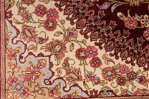 Qum Beige Hand Knotted 42 X 66 Area Rug 254-33876 Image 7