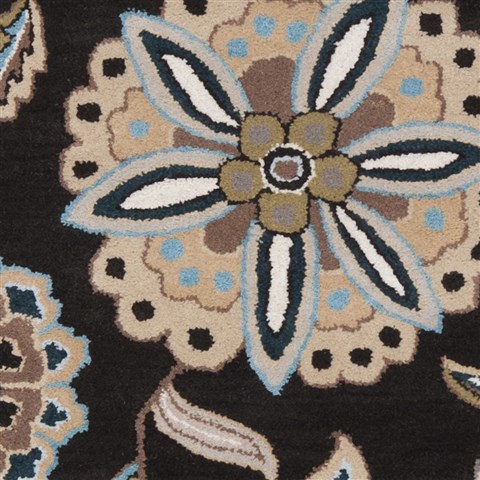 Surya Athena Black Round 80 X 80 Area Rug ATH5061-8RD 800-34270 Image 1