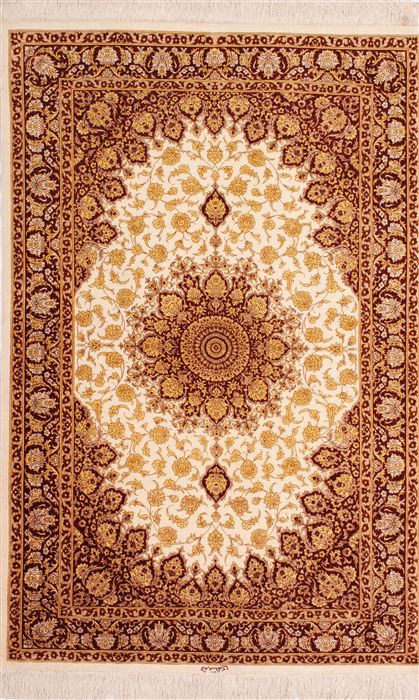 Qum Beige Hand Knotted 33 X 50 Area Rug 254-36580 Image 0