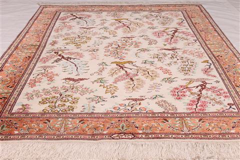 Qum Beige Hand Knotted 35 X 50 Area Rug 254-36753 Image 1