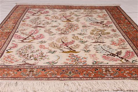 Qum Beige Hand Knotted 35 X 50 Area Rug 254-36753 Image 3
