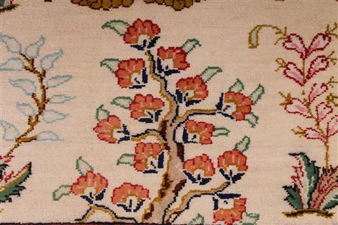 Qum Beige Hand Knotted 35 X 50 Area Rug 254-36753 Image 2