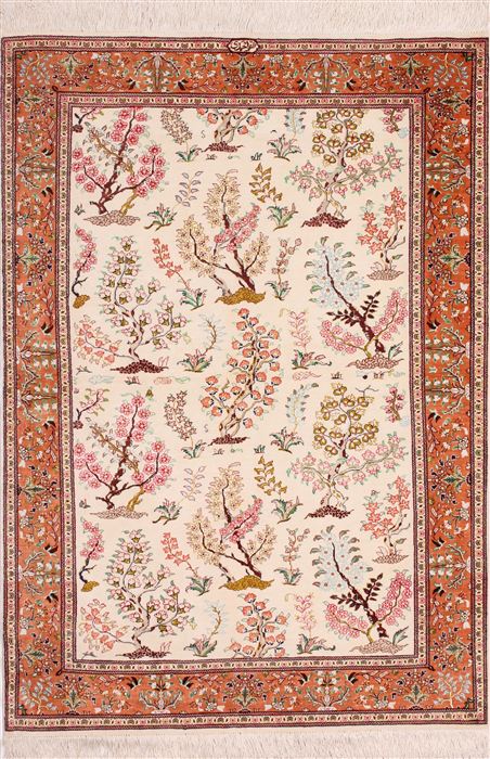 Qum Beige Hand Knotted 35 X 50 Area Rug 254-36753 Image 0