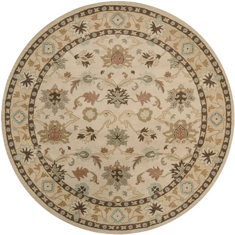 Surya Caesar White Round 99 X 99 Area Rug CAE1010-99RD 800-36935 Image 0