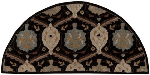 Surya Caesar Black Half Round 20 X 40 Area Rug CAE1092-24HM 800-37492 Image 0
