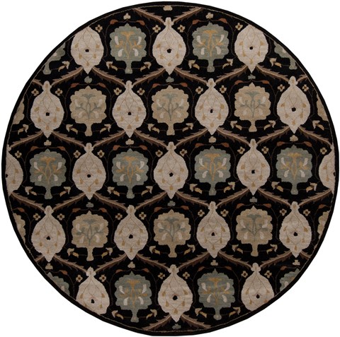 Surya Caesar Black Round 80 X 80 Area Rug CAE1092-8RD 800-37506 Image 0