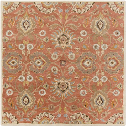 Surya Caesar Orange Square 60 X 60 Area Rug CAE1107-6SQ 800-37656 Image 0