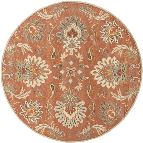 Surya Caesar Orange Round 99 X 99 Area Rug CAE1112-99RD 800-37751 Image 0