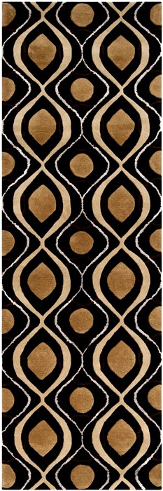 Surya Modern Classics Black Runner 26 X 80 Area Rug CAN1956-268 800-38584 Image 0