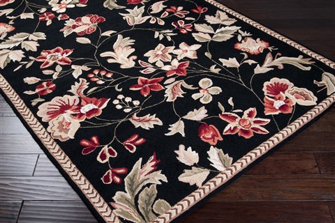 Surya Flor Black 50 X 80 Area Rug FLO8907-58 800-43644 Image 1
