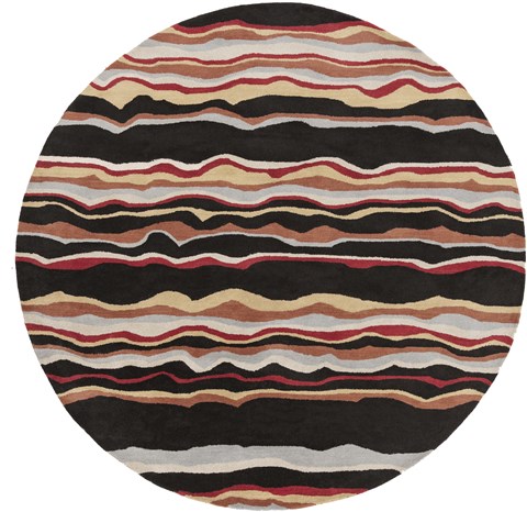 Surya Forum Black Round 99 X 99 Area Rug FM7191-99RD 800-44242 Image 0