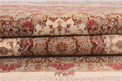 Qum Beige Hand Knotted 32 X 51 Area Rug 254-49139 Image 10