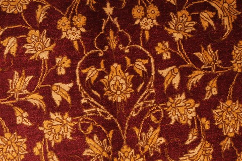 Qum Red Oval Hand Knotted 33 X 50 Area Rug 254-49141 Image 5