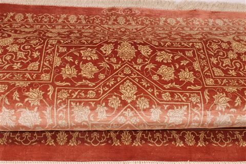 Qum Red Square Hand Knotted 33 X 33 Area Rug 254-49142 Image 5