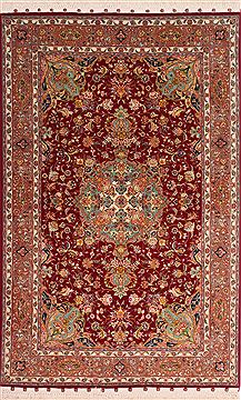 Persian Tabriz Red Rectangle 3x5 ft Wool Carpet 49145