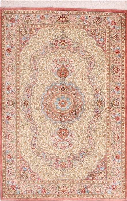 Qum Purple Hand Knotted 33 X 50 Area Rug 254-49150 Image 0