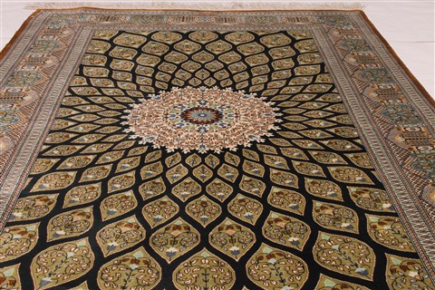 Qum Black Hand Knotted 33 X 50 Area Rug 254-49160 Image 13