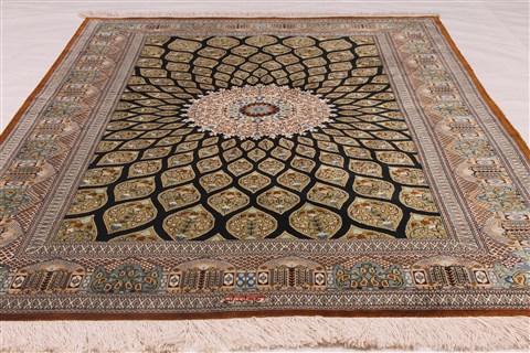 Qum Black Hand Knotted 33 X 50 Area Rug 254-49160 Image 1
