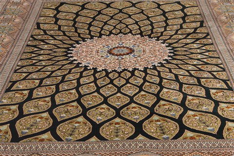 Qum Black Hand Knotted 33 X 50 Area Rug 254-49160 Image 2