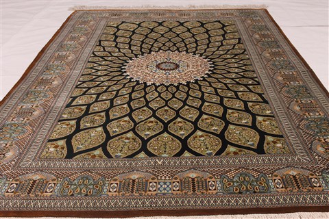 Qum Black Hand Knotted 33 X 50 Area Rug 254-49160 Image 3