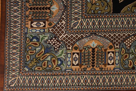 Qum Black Hand Knotted 33 X 50 Area Rug 254-49160 Image 5