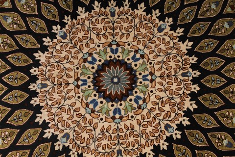 Qum Black Hand Knotted 33 X 50 Area Rug 254-49160 Image 8