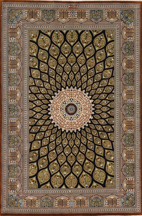 Qum Black Hand Knotted 33 X 50 Area Rug 254-49160 Image 0