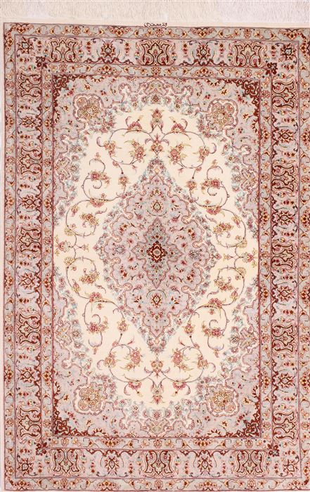 Qum Beige Hand Knotted 34 X 51 Area Rug 254-49162 Image 0