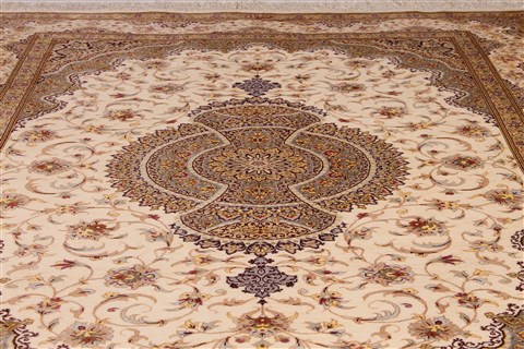 Qum Beige Hand Knotted 35 X 51 Area Rug 254-49165 Image 8