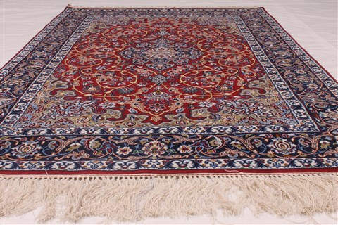 Isfahan Blue Hand Knotted 37 X 53 Area Rug 254-50335 Image 1