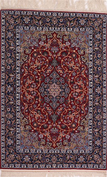 Isfahan Blue Hand Knotted 37 X 53 Area Rug 254-50335 Image 0