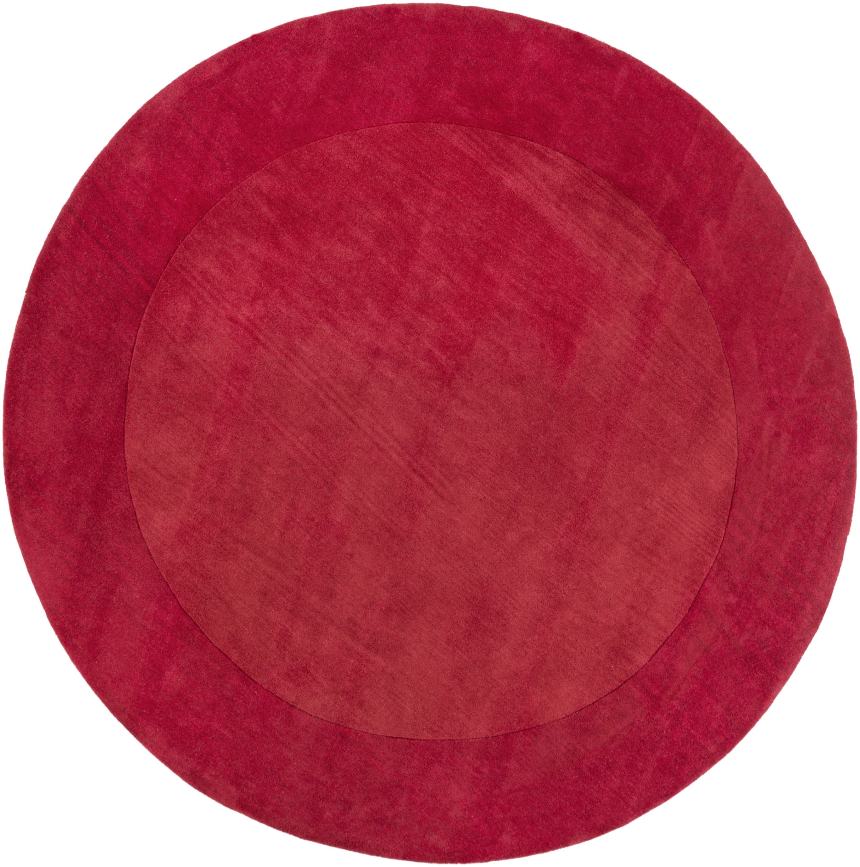 Surya Mystique Red Round 7 to 8 ft Wool Carpet