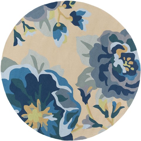 Surya Rain Blue Round 80 X 80 Area Rug RAI1231-8RD 800-56599 Image 0
