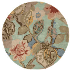 Jaipur Living Blue Green Round 9 ft and Larger Wool and Viscose Carpet 63180