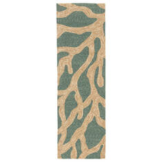 Jaipur Living Coastal Lagoon Green Runner 6 to 9 ft Polypropylene Carpet 64120