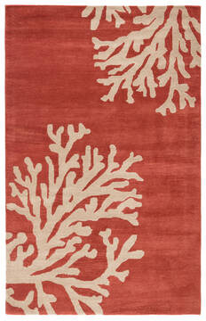 Jaipur Living Coastal Seaside Orange Rectangle 2x3 ft Wool Carpet 64223
