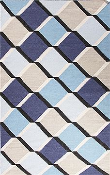 Jaipur Living En Casa By Luli Sanchez Flat Weave Blue Rectangle 5x8 ft Wool Carpet 65667