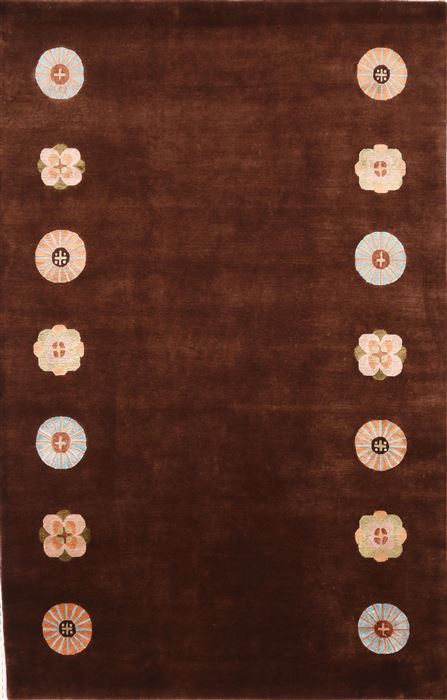 Tibetan Brown Hand Knotted 60 X 90  Area Rug 301-68387 Image 0