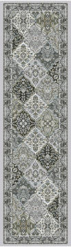 Dynamic ANCIENT GARDEN Grey Runner 2'2" X 11'0" Area Rug AN212570089696 801-68684