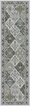 Dynamic ANCIENT GARDEN Grey Runner 2'2" X 11'0" Area Rug AN212570089696 801-68684