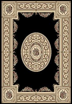 Dynamic ANCIENT GARDEN Black Runner 6 to 9 ft Polypropylene Carpet 68757